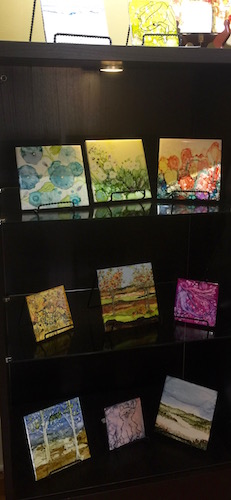 Tiles showing at Artisan Exchange, Milford, PA.  classes offered by Jane Brennan 