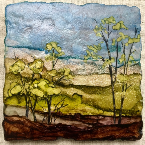 Hand Painted Ceramic Tile, by Jane Brennan,   classes offered