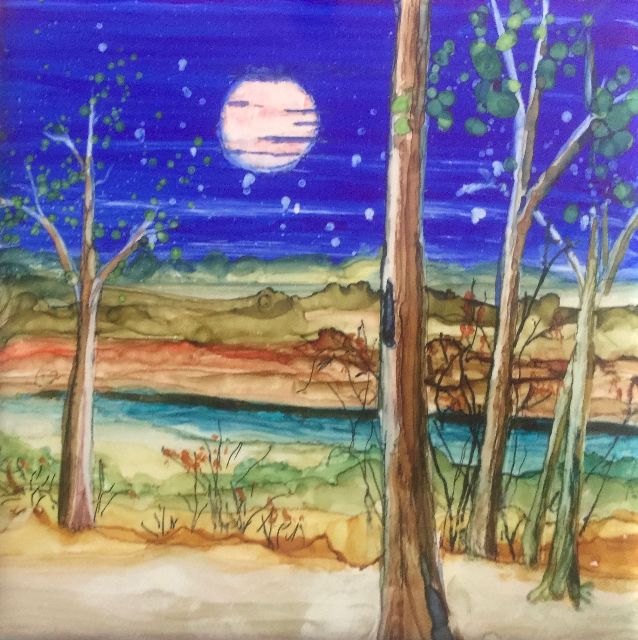 Hand Painted Ceramic Tile, by Jane Brennan, classes offered